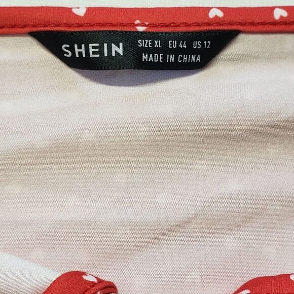 SHEIN Heart Printed Haltered Backless Dress Sz XL - Picture 11 of 15